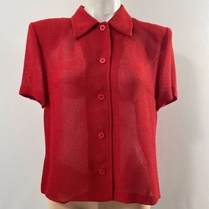 Vintage 90s Amanda Smith Red Blazer Jacket Sz 12P